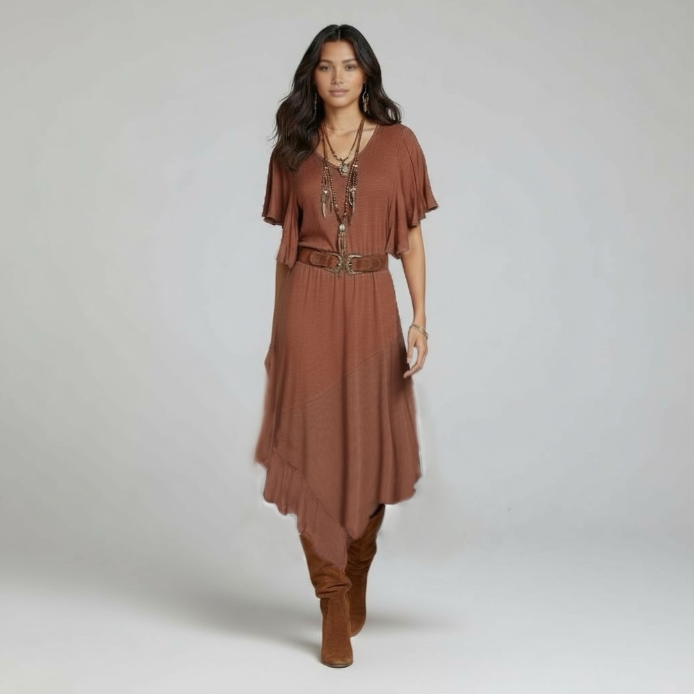 $88 NWT Women’s Joyfolie Mia Joy Ricard Cedarwood Maxi Dress Sz XS